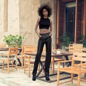 Zara Faux Leather Fit Pants. Closet staple!​​ 37" waist, 32" inseam.​